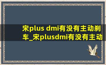 宋plus dmi有没有主动刹车_宋plusdmi有没有主动刹车功能